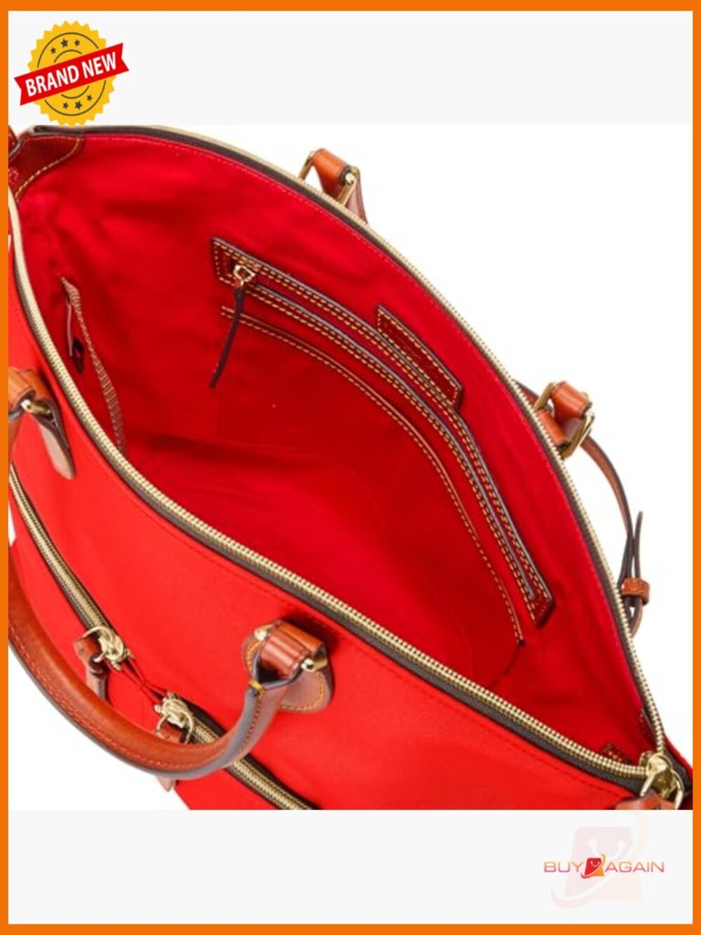 Nylon Large Pocket Satchel with Detachable Strap - Picture 3 of 5